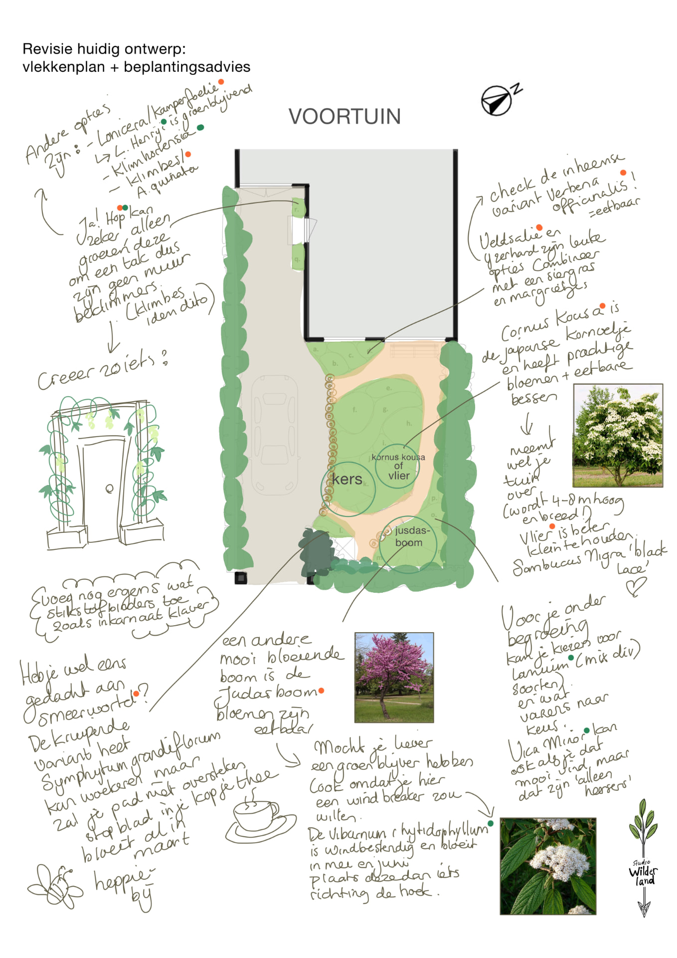 Vlekkenplan en beplantingsadvies voor de voortuin in Bilthoven